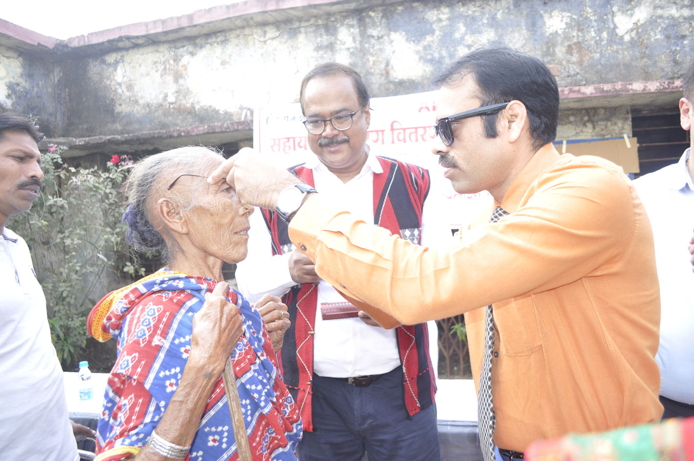 Caring and serving people is key to development, Says Rusen Kumar 1 Rusen Kumar at HelpAge India camp in Raigarh Chhattisgarh