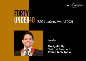 India CSR Forty under 40 ESG Leader: Moriya Philip, National President of Round Table India