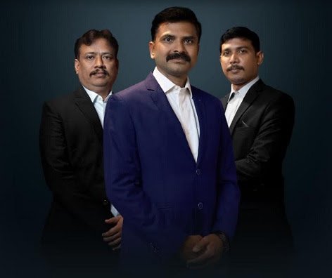 Muthuraj Prabhu, Director - AliceBlue, Sidhavelayutham, CEO - AliceBlue, Rajesh K, Director - AliceBlue (Left to Right)