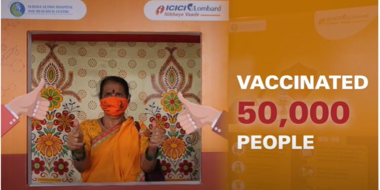 Vaccination drive conducted by ICICI Lombard and Surana Sethia Hospital in the slum clusters of Dharavi and Worli in Mumbai