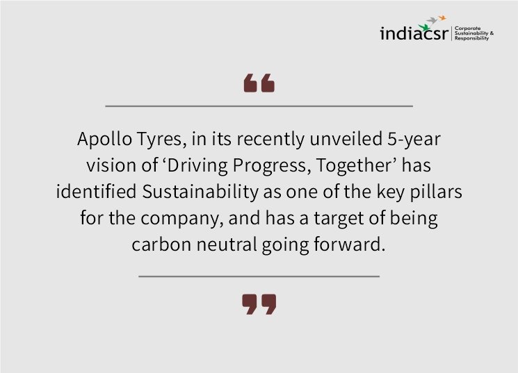 Apollo Tyres amongst the first few tyre makers to align with GPSNR policy framework 2 India CSR