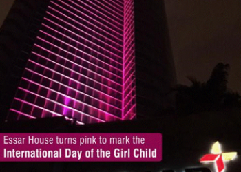 Essar House turns pink to mark the International Day of Girl Child