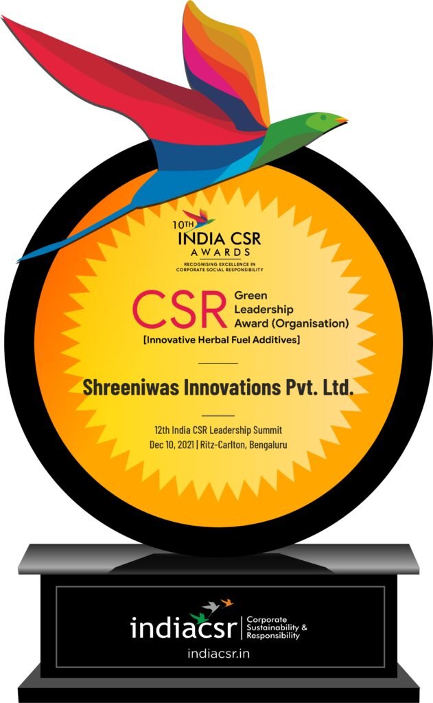 Shreeniwas Innovations wins India CSR Awards for innovative Bio Additives and Herbal BioFuel 2 India CSR
