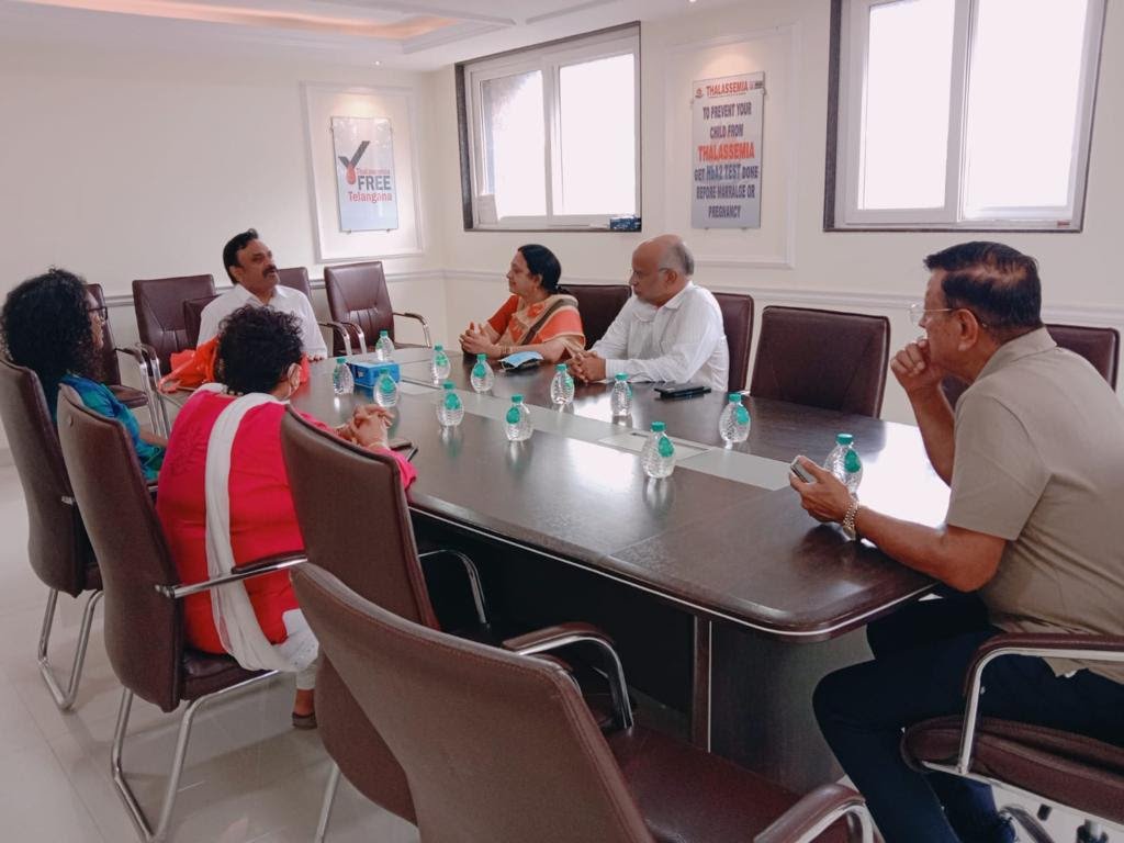 Bajrang Foundation organises Blood Donation Camp for Thalassemia Children 1 Ambati Murali Krishna with Chandrakant Agarwal, President TSCS during his visit to their facility
