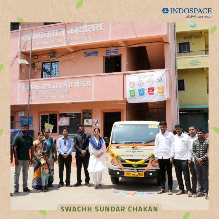 CSR: IndoSpace building awareness around waste management in Villages. Photo: India CSR