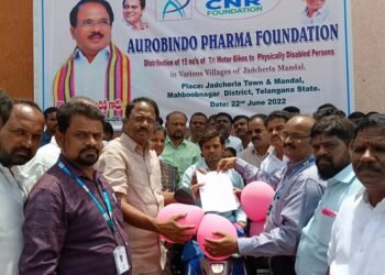 CSR: Aurobindo Pharma Foundation Distributes 15 Tri Motor Bikes to Divyang