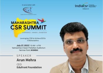 Edufront Foundation CEO Arun Mehra to be a speaker at Maharashtra CSR Summit 