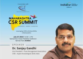 Dr. Sanjay Gandhi from Pune Management Association to be a guest speaker at Maharashtra CSR Summit
