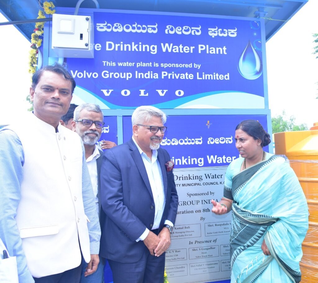 Kamal Bali, President & MD, Volvo Group India inaugurated the Water Plant. Photo: India CSR