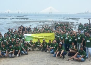 Around 200 employees picked up one ton of plastic waste which was sent for recycling.