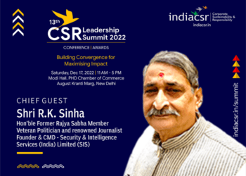 Former MP & Veteran Politician R.K. Sinha to be Chief Guest at 13th CSR Leadership Summit