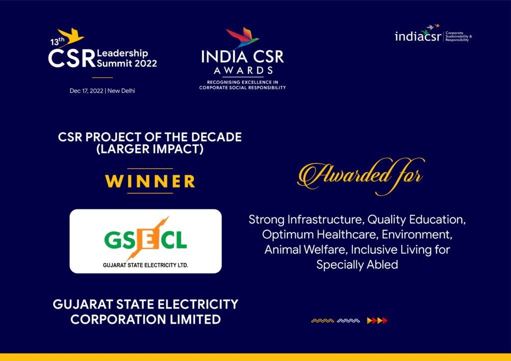 GSECL Honored with India CSR Project of the Decade (Large Impact) Award ...