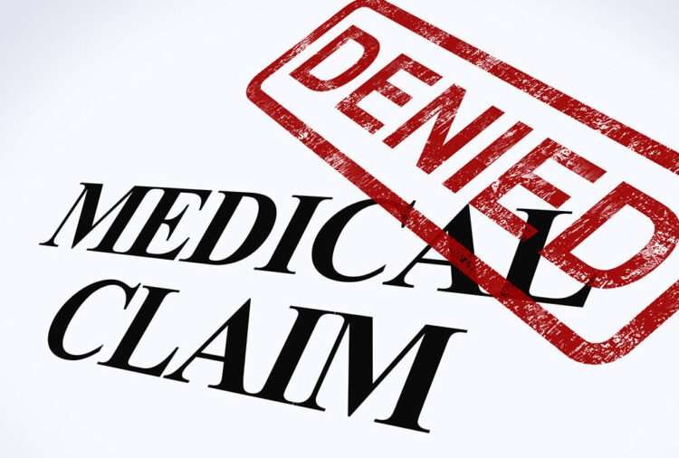 Medical Claim Denied Stamp Showing Unsuccessful Medical Reimbursement