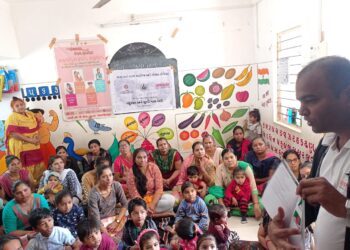 Sensitization about Health and Nutrition at Aanganwadi in Jamnagar, Gujarat