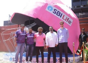 SBI Life Insurance and Rajasthan Royals unveil massive helmet installation at Sawai Mansingh Stadium