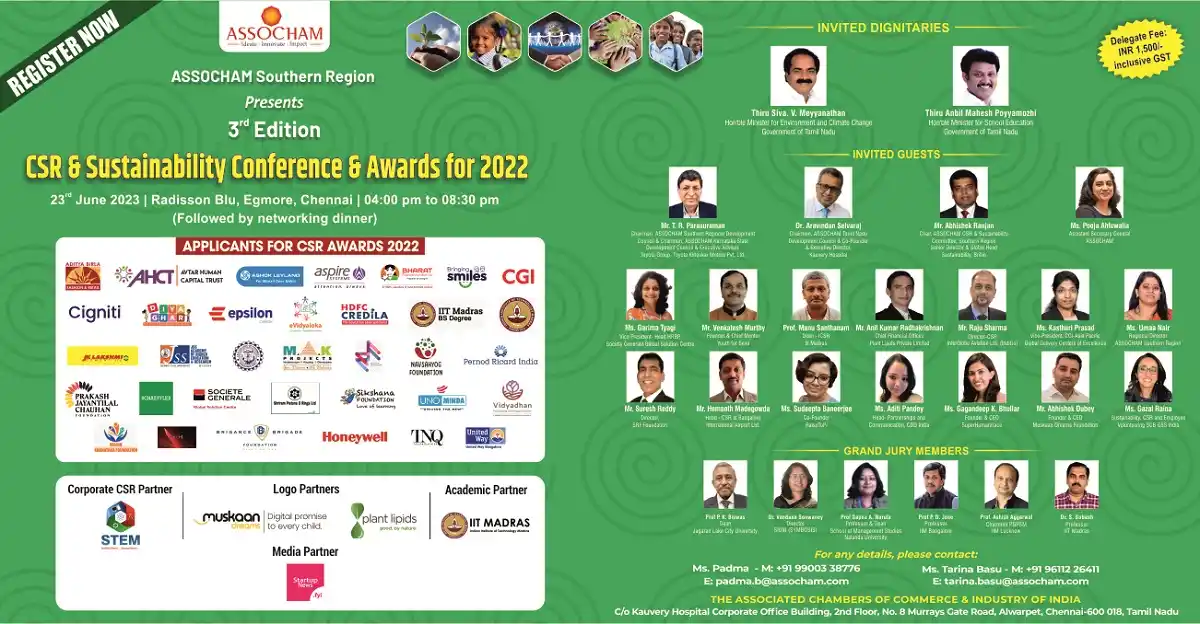 ASSOCHAM 3rd Edition CSR and Sustainability Conference and Awards in Chennai