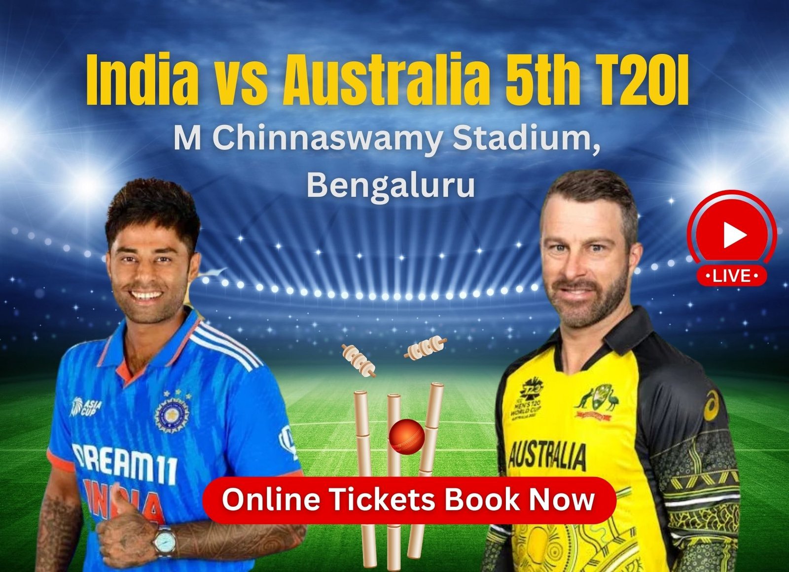 How To Book Tickets For India Vs Australia 5th T20I In M Chinnaswamy Stadium, Bengaluru - IndiaCSR