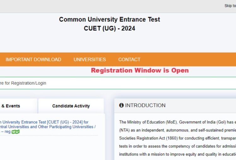CUET UG 2024 Registration Commences: Here’s How to Apply 1 CUET UG