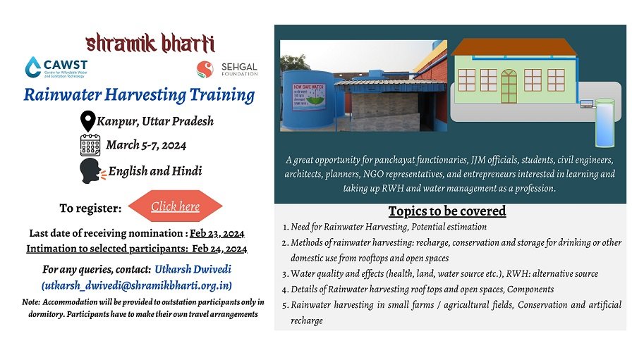 Empowering Water Sustainability: Kanpur's Rainwater Harvesting Training 1 Empowering Water Sustainability: Kanpur's Rainwater Harvesting Training
