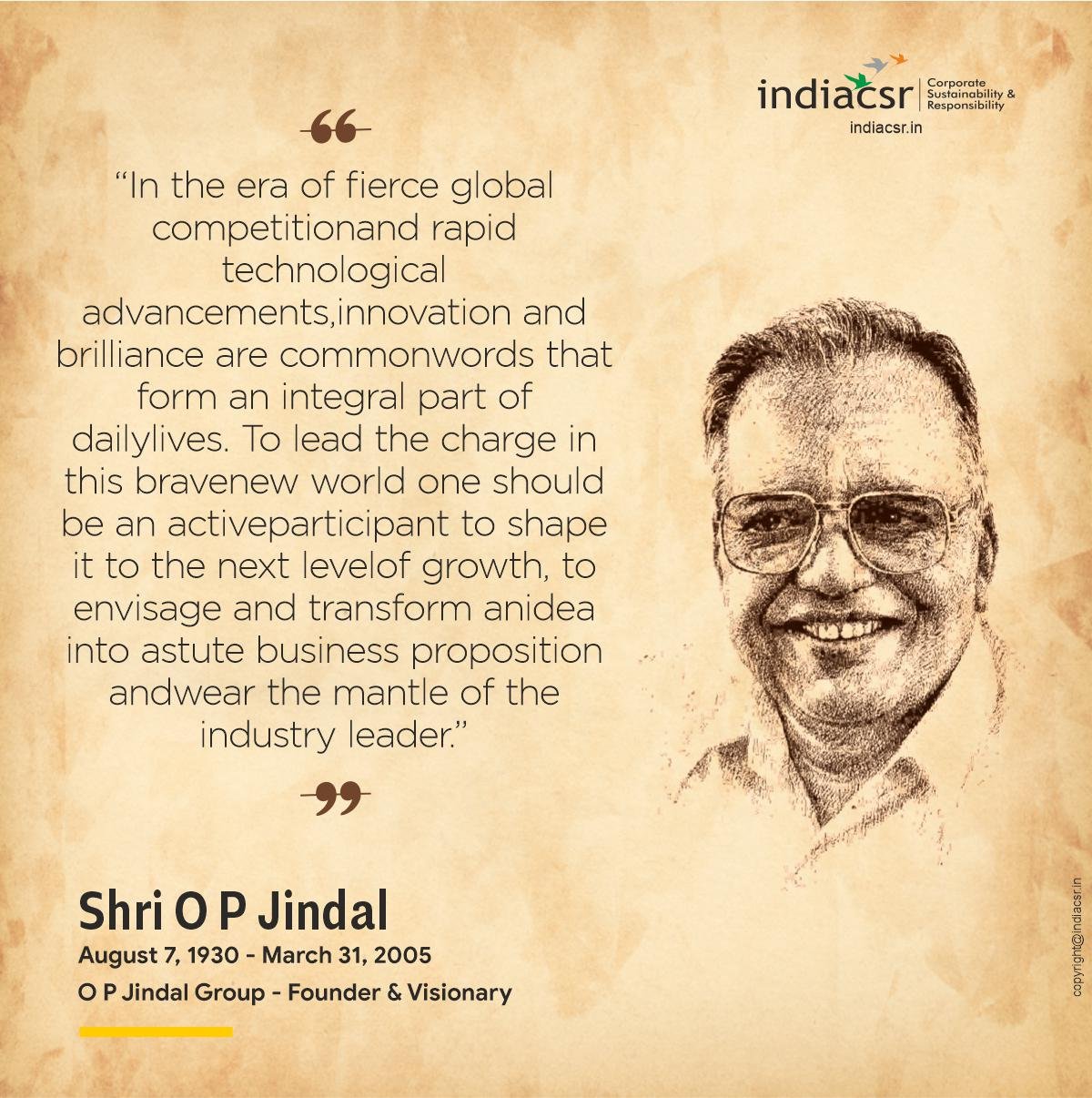 Biography of OP Jindal I India CSR