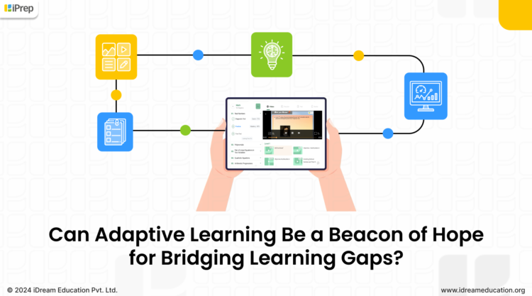 Illustration depicting personalized and adaptive learning is a guided mechanism that can bridge learning gaps in Indian students.