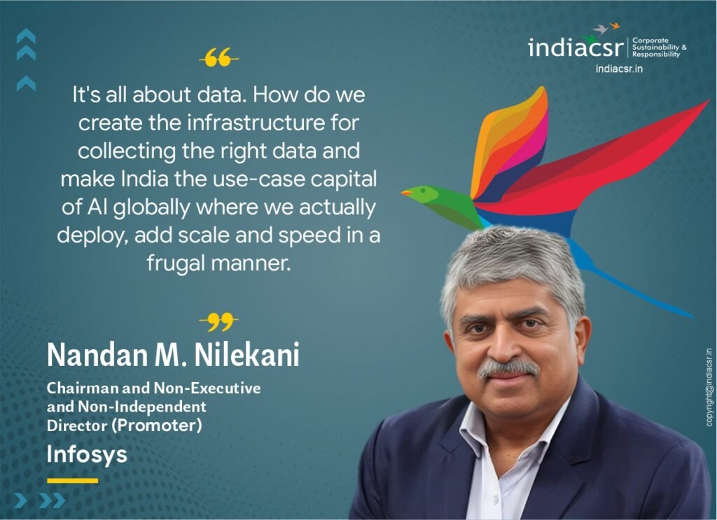 Infosys co-founder Nandan Nilekani’s Advice to Indian AI: 7 Key Takeaways for Purpose-Driven Growth 3 Nandan M Nilekani Chairman and Non-Executive and Non-Independent Director Promoter Infosys India CSR