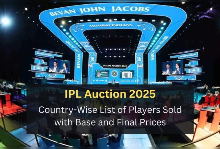 IPL Auction 2025 Detailed CountryWise List of Players Sold with Base