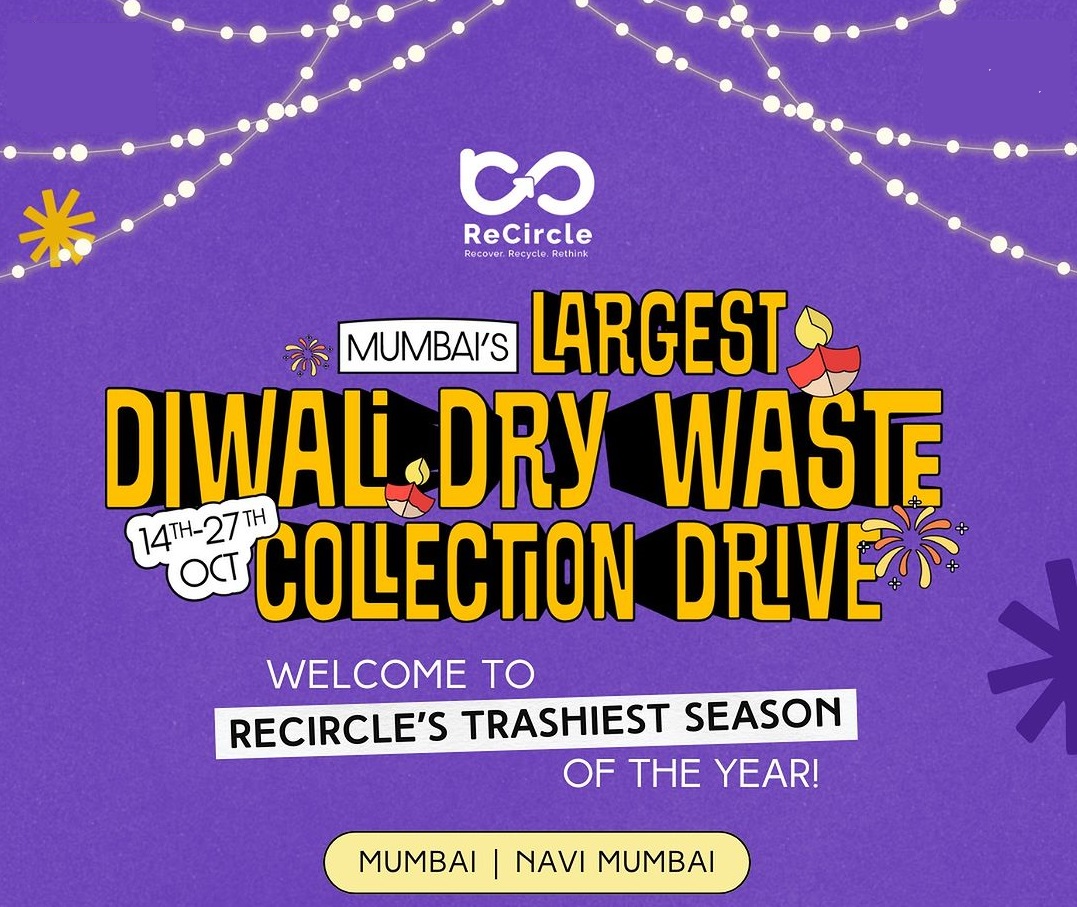 ReCircle’s Diwali Waste Drive Collects Over 45,000 Kgs of Dry Waste in Mumbai 1 ReCircle’s Diwali Waste Drive Collects Over 45,000 Kgs of Dry Waste in Mumbai