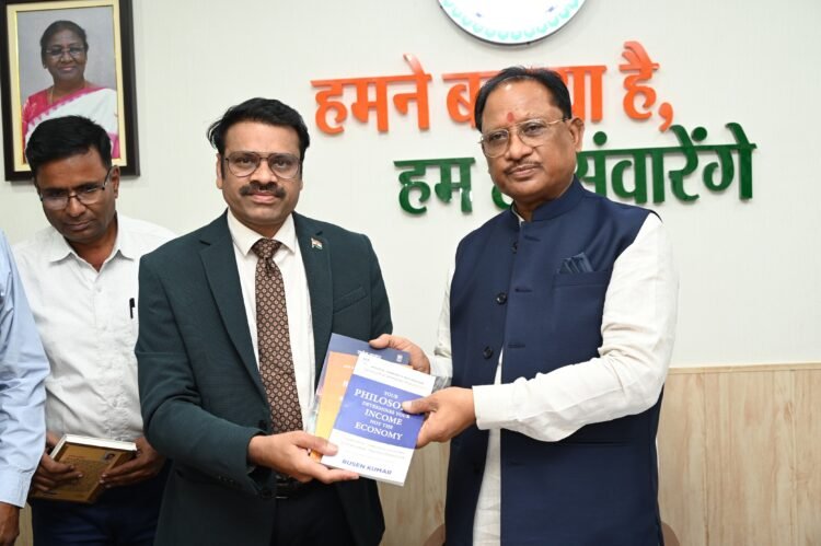 Rusen Kumar Presents His Three Books to Chhattisgarh Chief Minister Vishnudev Sai
