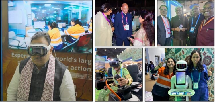 Photo: Left - Hon'ble CM Shri Bhajan Lal Sharma experiencing 3D augmented reality walkthrough Right - Vedanta Chairman Anil Agarwal at the Rising Rajasthan Summit CEO Arun Misra with Union Minister of