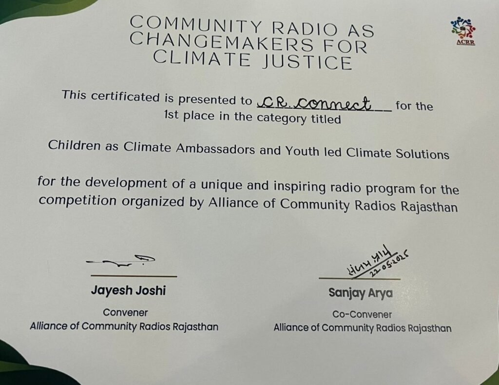Community Radio Connect FM 107.8 Wins First Prize for Climate-Smart Radio Programming 2 Community Radio Connect FM 107.8 Wins First Prize for Climate-Smart Radio Programming