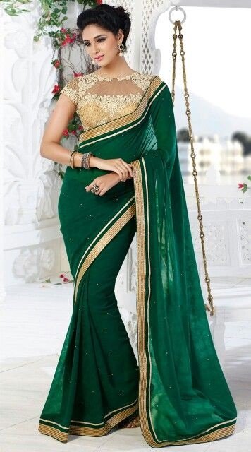 Why Golden Blouse is the Perfect Match for a Green Saree 7 India CSR