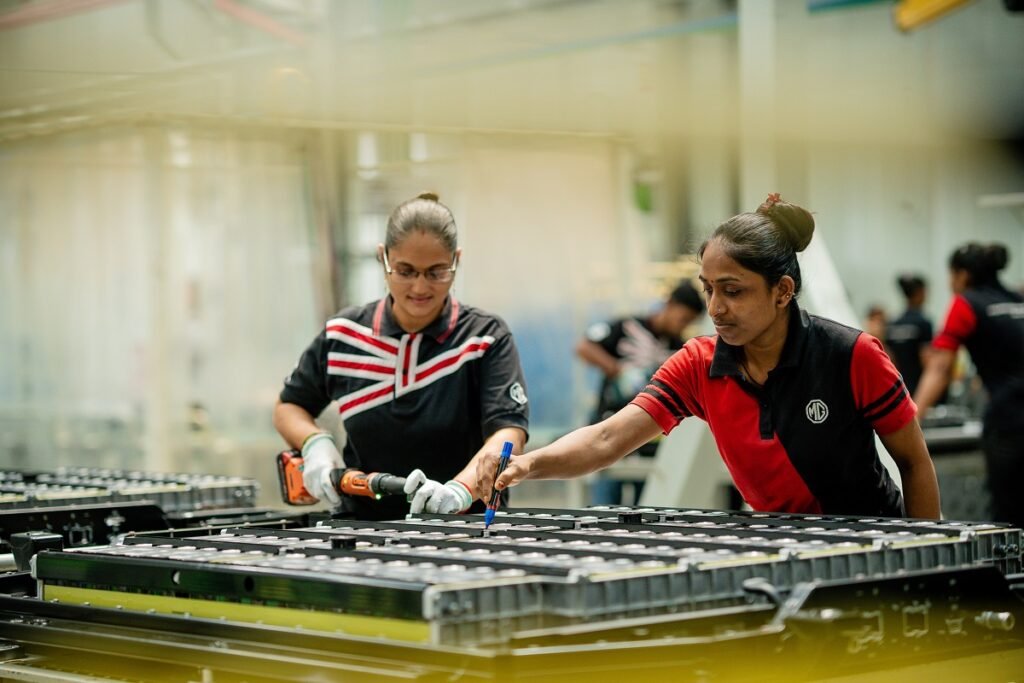 JSW MG Motor India Empowers Women, 80% Workforce in Battery Shop