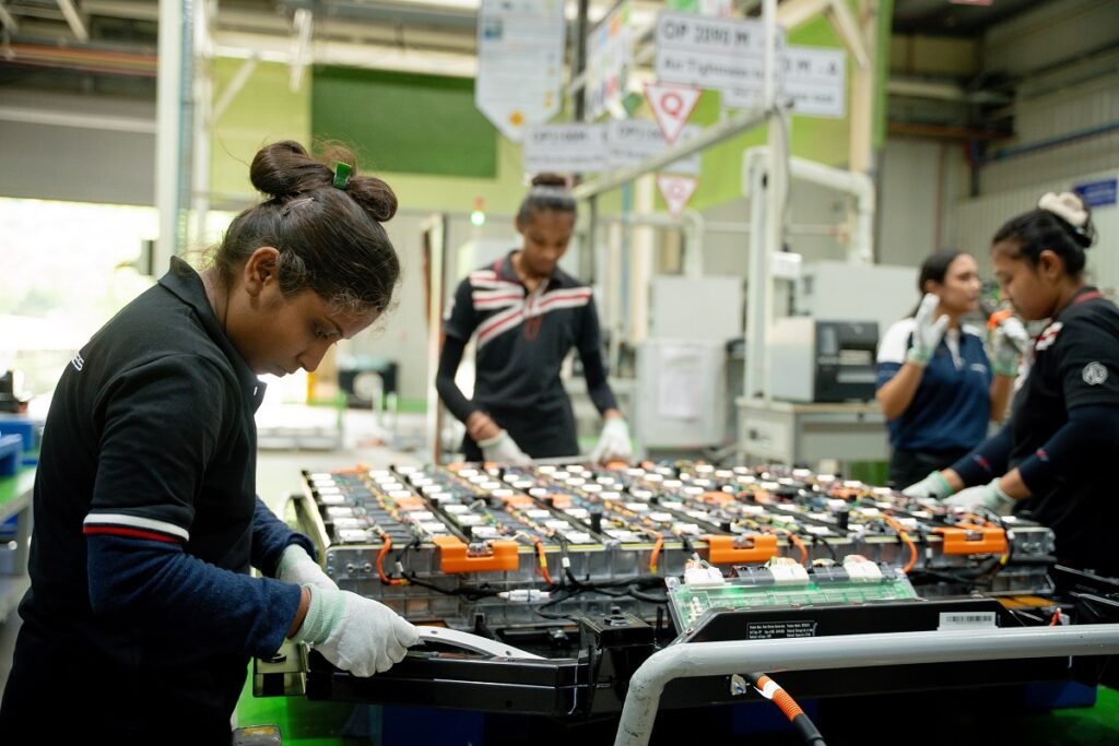 JSW MG Motor India Empowers Women, 80% Workforce in Battery Shop