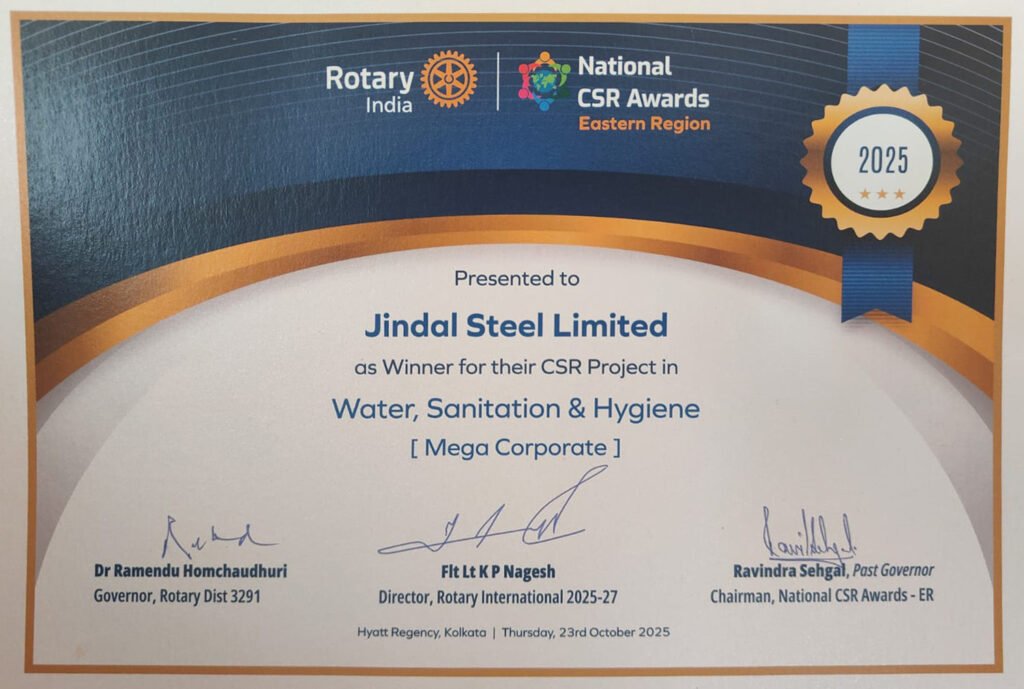 Jindal Steel Recognised for Impactful CSR Water and Sanitation Initiatives 2 India CSR