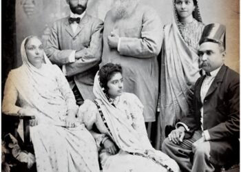Standing (Left to Right): Sir Ratan Tata, Jamsetji Tata, Lady Navajbai Tata Sitting (Left to Right): Hirabai Tata, Lady Meherbai Tata, Sir Dorabji Tata