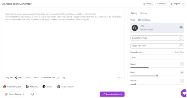AIVocal AI Audiobook Generator – Convert Your Book to Audio for Free 2 AIVocal AI Audiobook Generator