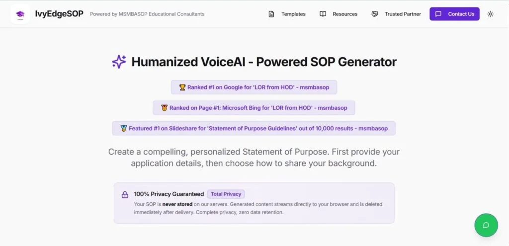 IvyEdgeSOP Revolutionizes SOP Writing for Indian Students with AI - Powered Platform 1 IvyEdgeSOP Revolutionizes SOP Writing for Indian Students with AI - Powered platform