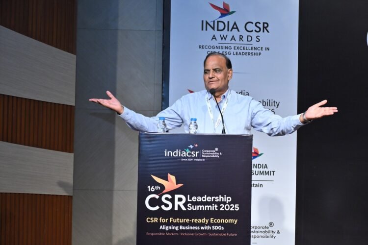 Sita Ram Gupta speaking at the 16th India CSR Summit in New Delhi on November 21, 2025. © India CSR
