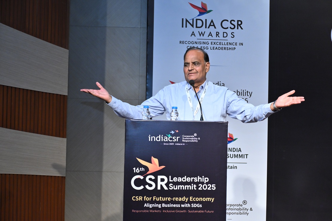 Life is a Forward Progression, not a Backward Regression, Says Sita Ram Gupta 1 Sita Ram Gupta speaking at the 16th India CSR Summit in New Delhi on November 21, 2025. © India CSR