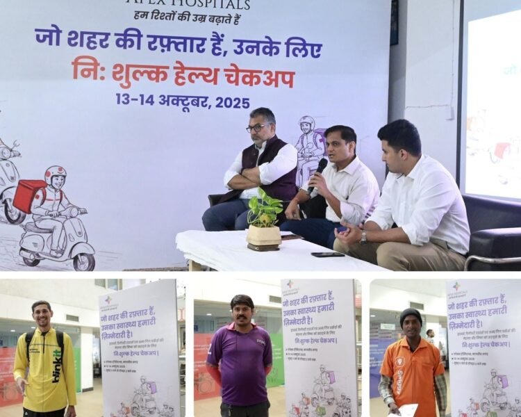 Over 550 Riders Benefit from Apex Hospitals' "Shahar Ki Raftar" Diwali Health Checkup