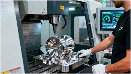 JS Precision's 5-axis CNC machining center with sustainable energy solutions