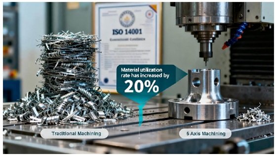 5 Strategies: How JS Precision's CNC Machining Empowers Corporate Social Responsibility and Supply Chain Resilience 2 Material waste comparison between 3-axis and 5-axis CNC machining