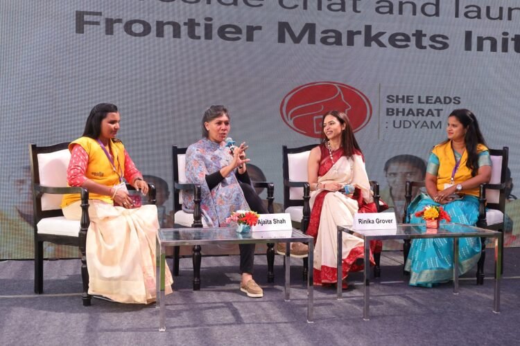 CSR: Apollo Tyres Foundation Empowers 200 Rural Women in Gujarat 1 Photo: Ajaita Shah, Founder and CEO, Frontier Markets with Rinika Grover (Head Sustainability and CSR) , Apollo Tyres Ltd