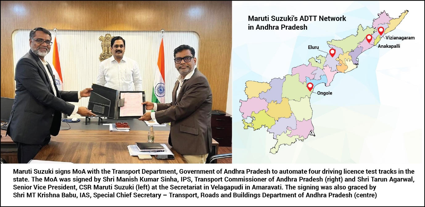 CSR: Maruti Suzuki Automates 4 Driving Test Tracks in Andhra Pradesh
