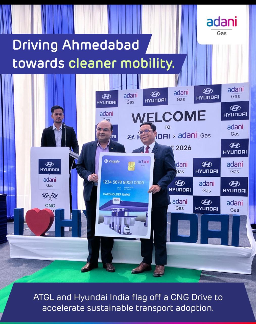 Zaggle Enables Sustainable Mobility with Closed-Loop CNG Fleet at ATGL 1 Zaggle Powers CNG Fleet at ATGL Hyundai Drive