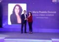 Dr. Maria Pramila Dsouza, Wealth2life receives the award from Unmesh Sharma, Head - Institutional Equities, HDFC Securities Limited