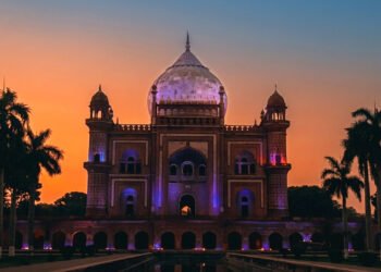 Safdarjung Tomb Illuminated Blue for World Autism Awareness Day