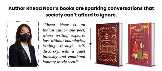 Author promoting impactful literary works.