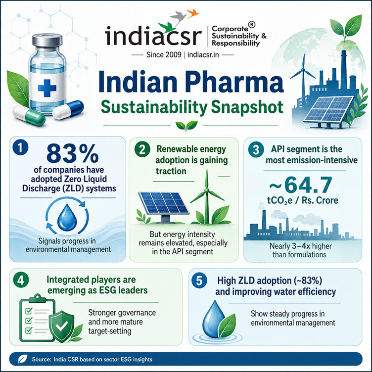 Indian Pharma Strengthens Sustainability Practices Amid Global ESG Pressure 2 India CSR